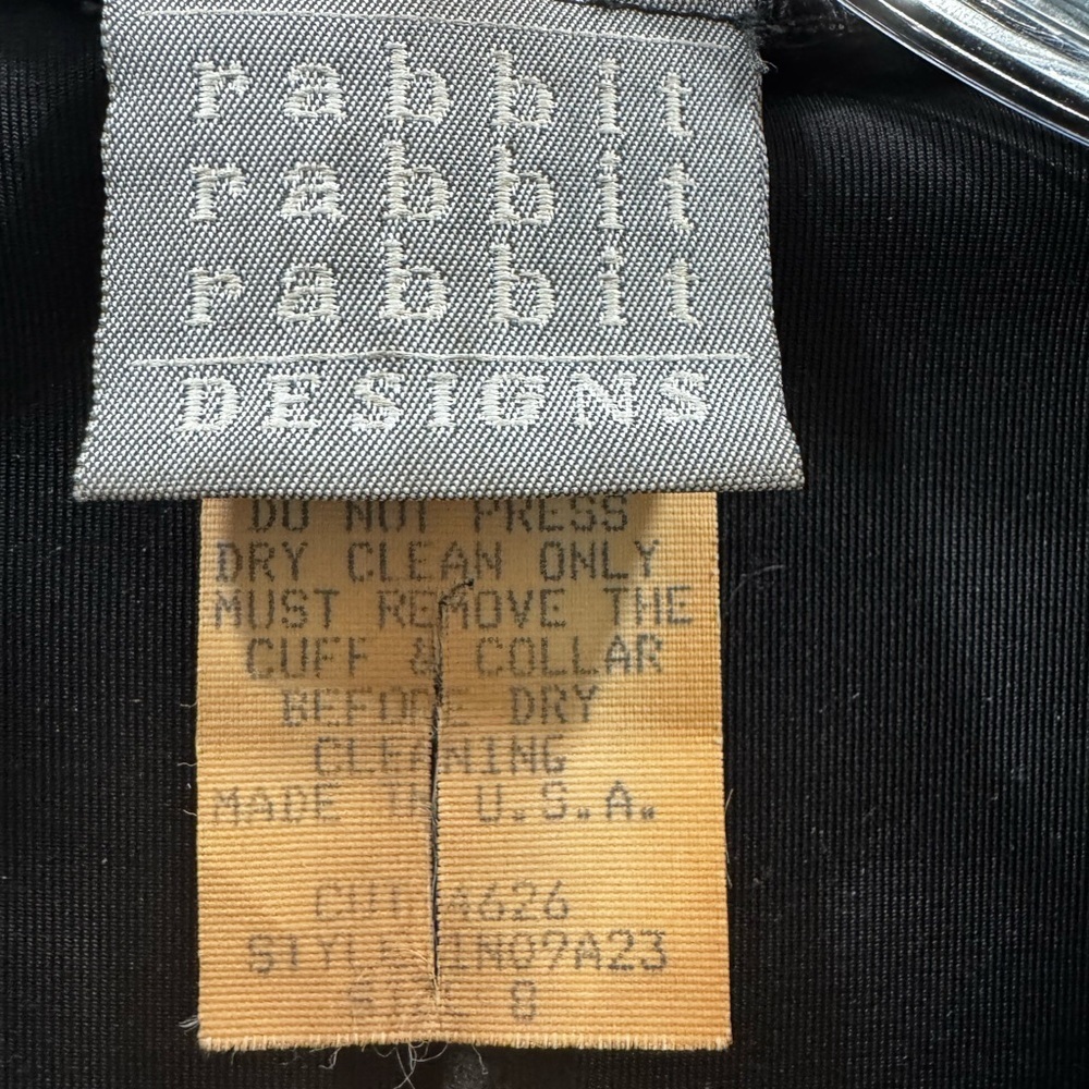 Vintage Rabbit Rabbit Rabbit Designs Black Velvet Dress - Picture 2 of 5